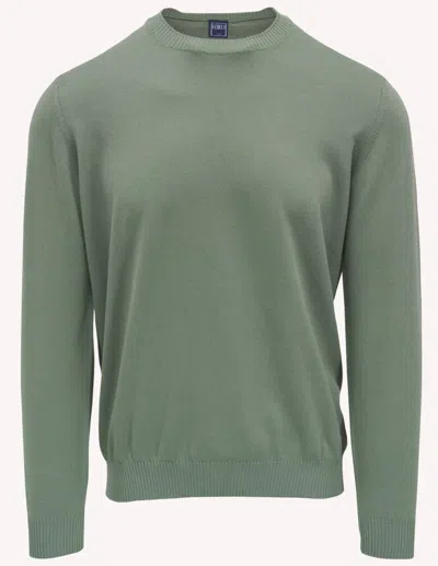 Fedeli Men's Giza Cotton Crewneck Sweater In Green