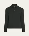 Fedeli Men's Giza Cotton Long-sleeve Pique Polo Shirt In Green