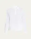 Fedeli Fine-knit Cotton Polo Shirt In White