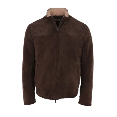 Fedeli Men's History Bomber Jacket In Suede & Cashmere In Multi