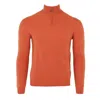 Fedeli Men's Honeycomb Cashmere Quarter Zip In Rame In Multi