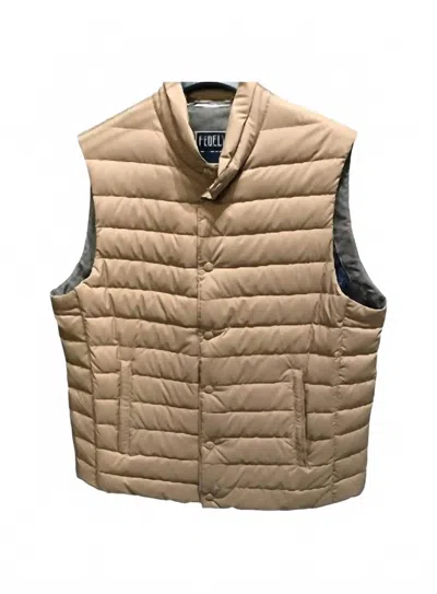 Fedeli Men's Kyle Quilted Vest In Beige In Brown