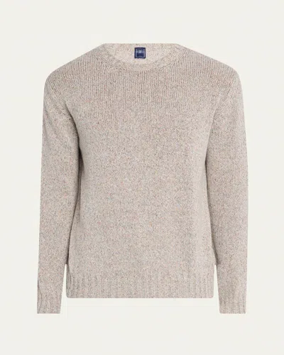 FEDELI MEN'S LINEN AND CASHMERE CREWNECK SWEATER