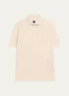 Fedeli Men's Linen-cotton Pique Polo Shirt In Neutral