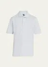 Fedeli Men's Linen-cotton Pique Polo Shirt In Blue