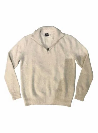 Fedeli Men's Long Sleeve Zip Sweater In Beige In Animal Print