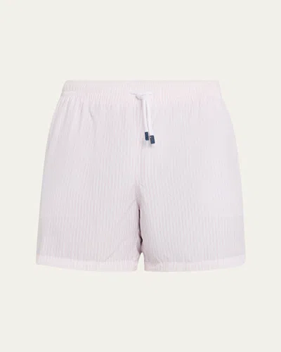Fedeli Men's Madeira Pinstripe Swim Shorts In Pink
