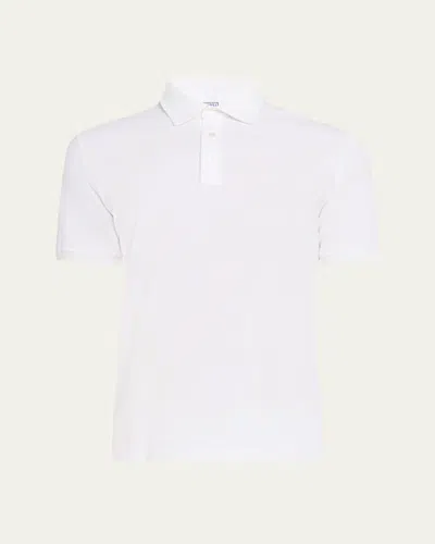 Fedeli Men's Pique Polo Shirt In Bianco