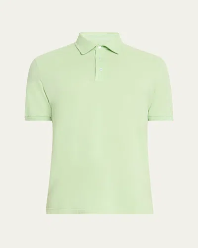 Fedeli Men's Pique Polo Shirt In Lime