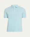Fedeli Turquoise Light Cotton Piquet Polo Shirt In Lt Blu