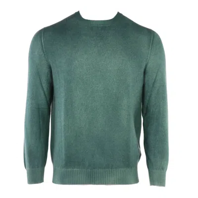 Fedeli Men's Pop Hand-sprayed Cashmere Crewneck In Dark Green