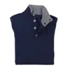 Fedeli Men's Scirocco Tricolor Half Button Cashmere Sweater In Navy In Blue