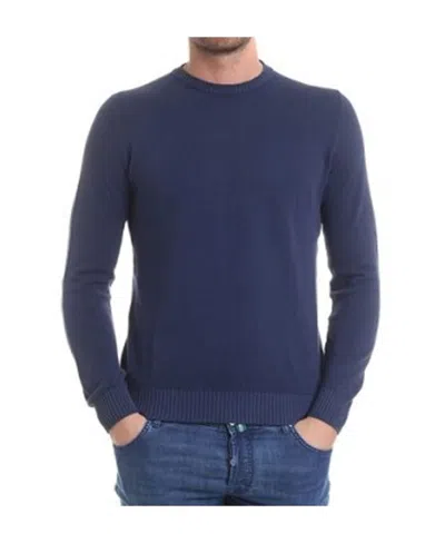 Fedeli Crew-neck Sweater In Superfine Virgin Wool In Blue