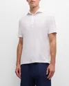 Fedeli Plain Short-sleeved Polo Shirt In White