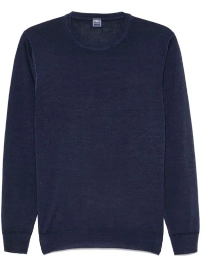 Fedeli Merino-wool Sweater In Blue