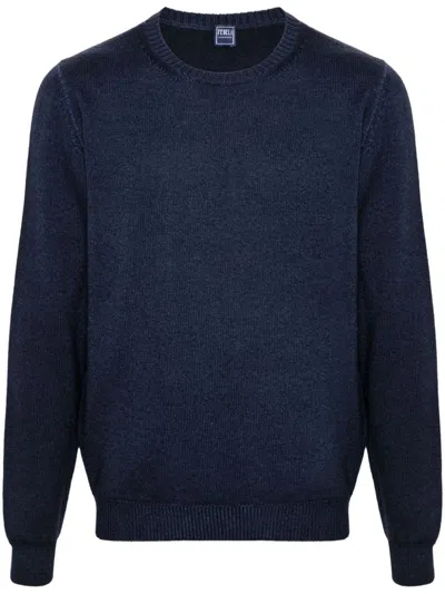 Fedeli Merino-wool Sweater In Blue
