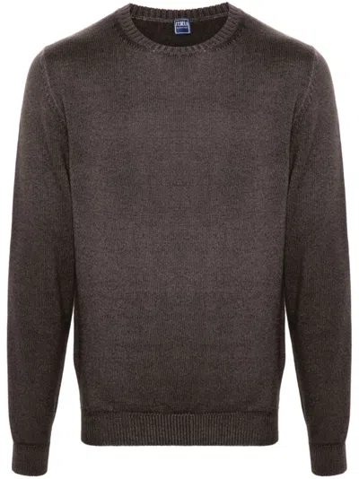 Fedeli Merino-wool Sweater In Brown