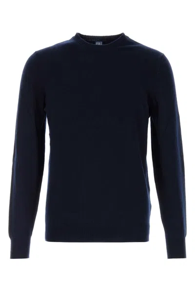 Fedeli Midnight Blue Cashmere Sweater For Men In Black