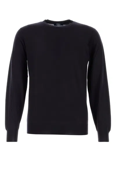FEDELI MIDNIGHT BLUE WOOL SWEATER