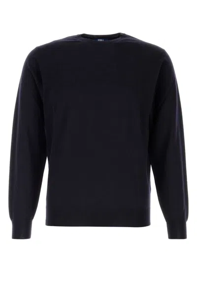 Fedeli Midnight Blue Wool Sweater For Men