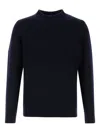 Fedeli Mock-neck Cashmere-silk Sweater In Blue