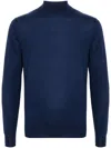 Fedeli Mock Neck Jumper In Blue