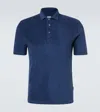 Fedeli Mondial Cotton Terry Polo Shirt In Blue