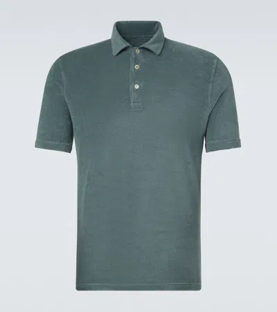 Fedeli Mondial Cotton Terry Polo Shirt In Green