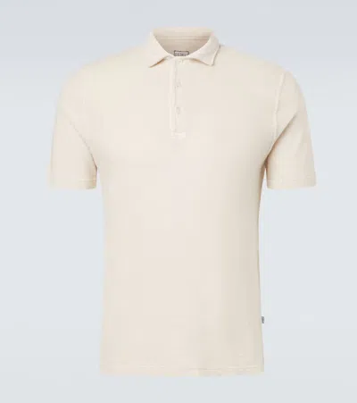 Fedeli Mondial Cotton Terry Polo Shirt In Neutral