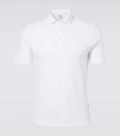 Fedeli Mondial Cotton Terry Polo Shirt In White