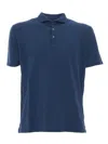 Fedeli Multicolor Short-sleeved Polo With Classic Collar In Blue