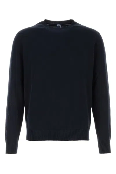 Fedeli Navy Blue Cotton Sweater