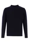 Fedeli Navy Blue Knitted Sweaters In Navy Blue