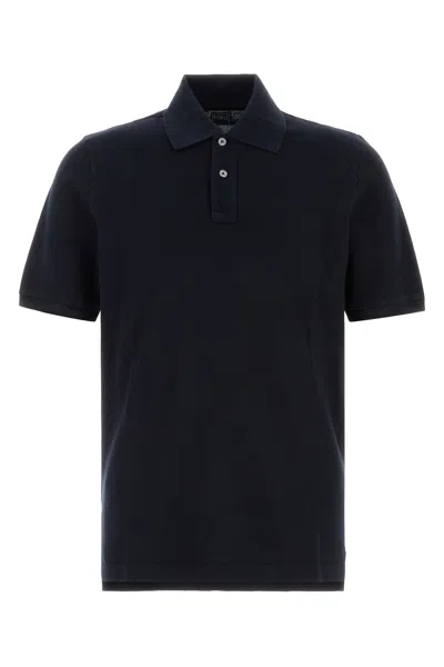 Fedeli Navy Blue Piquet Polo Shirt