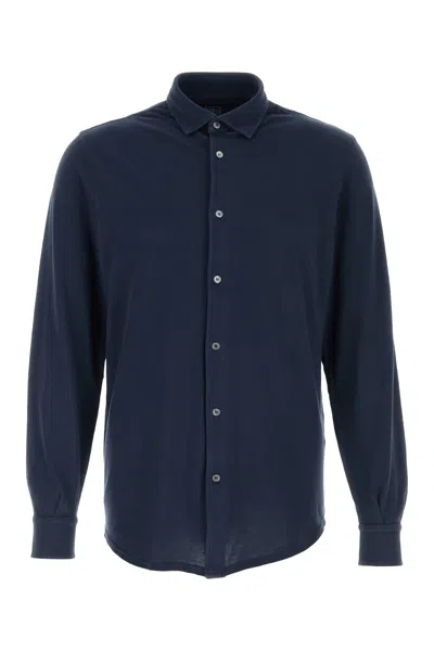 Fedeli Navy Blue Piquet Shirt