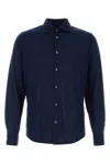 Fedeli Buttoned-front Wool Shirt In Blue