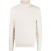 Fedeli Roll-neck Cable-knit Jumper In White