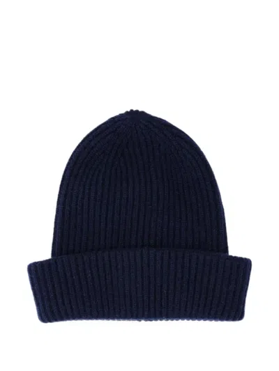 Fedeli Norge Ribbed-knit Beanie Hat In Blue