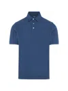 Fedeli Navy Blue Solid Polo In Blue