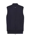 Fedeli Zip-front Raised-collar Gilet In Blue