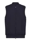 Fedeli Zip-front Raised-collar Gilet In Blue