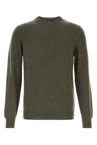 Fedeli Olive Green Cashmere Sweater