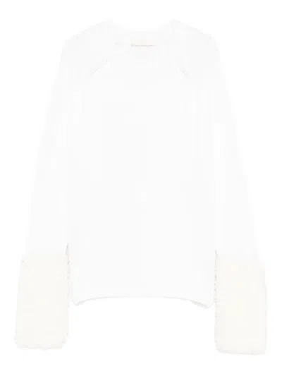 Fedeli Olivina Textured-cuff Sweater In Neutral
