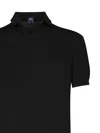 Fedeli Open Neck Polo In Black