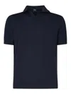 Fedeli Open Neck Polo In Blue