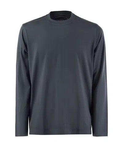 Fedeli Open-necked Black Shirt