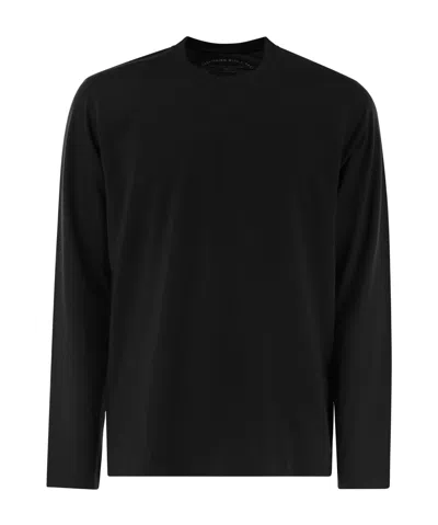 Fedeli Open-necked Black Shirt