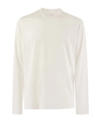Fedeli Open-necked Black Shirt In White