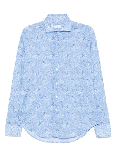 Fedeli Paisley-print Shirt In Blue