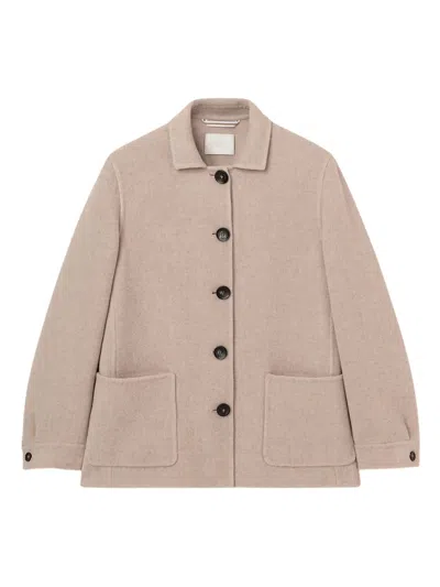 Fedeli Patch-pocket Button Jacket In Brown